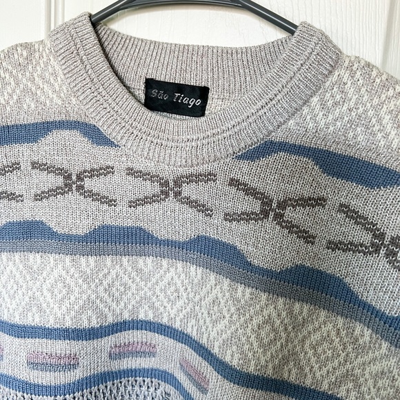 FINAL SALE Vintage Sao Tiago Knit Geometric Sweater - Picture 4 of 7